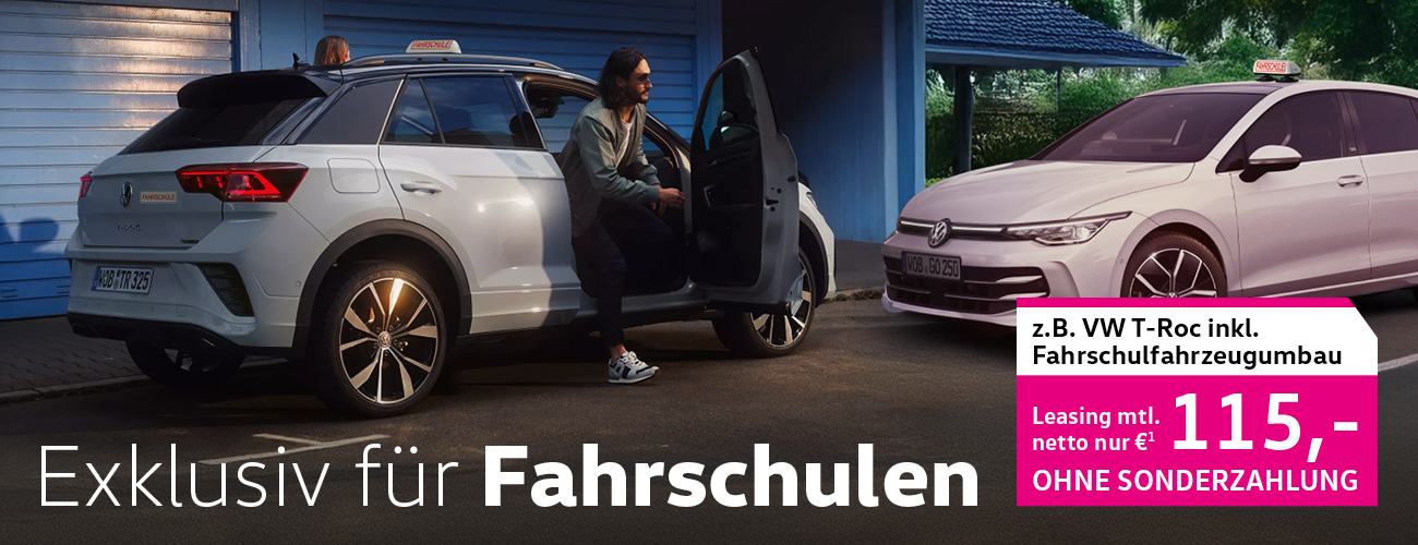 Exklusive Angebote für Fahrschulen VW T-Roc VW Golf